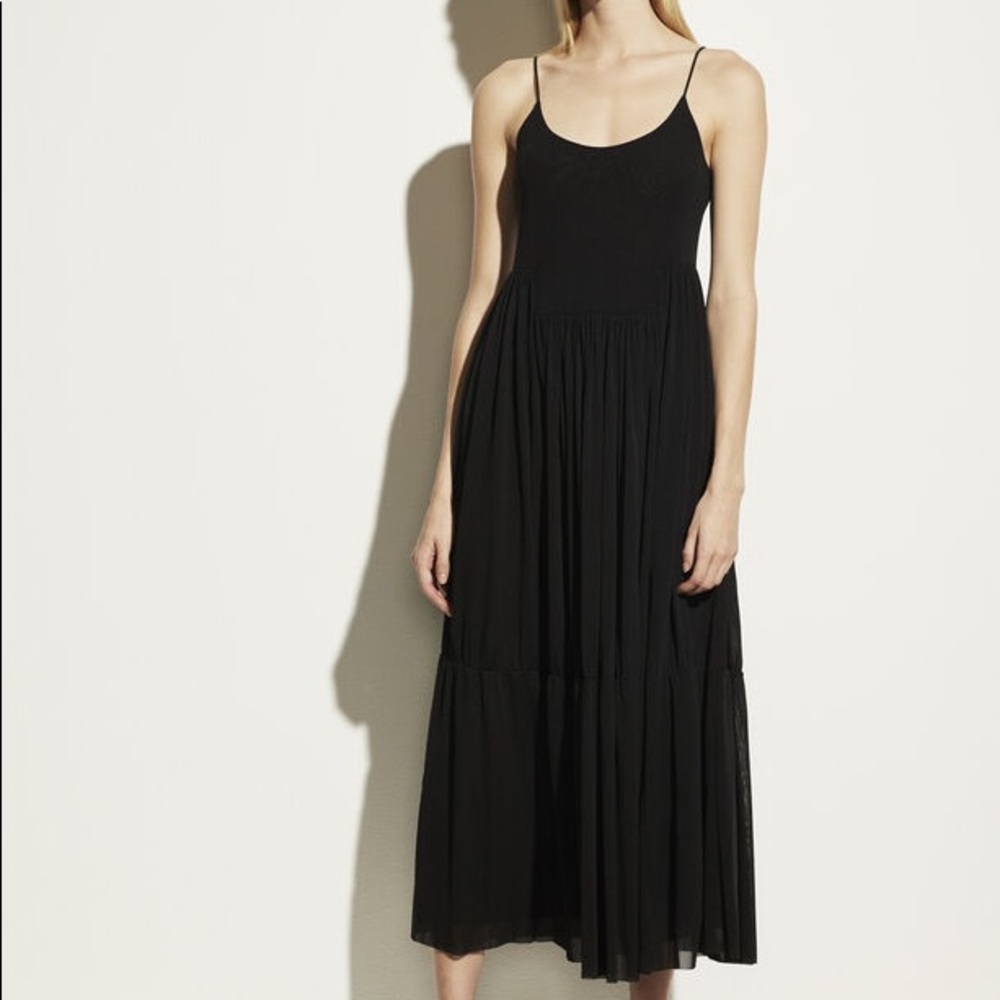 VINCE GATHERED CAMISOLE DRESS
